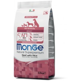 Monge Dog Monoprotein All Breeds Beef and Rice корм для собак всех пород говядина с рисом 2,5 кг